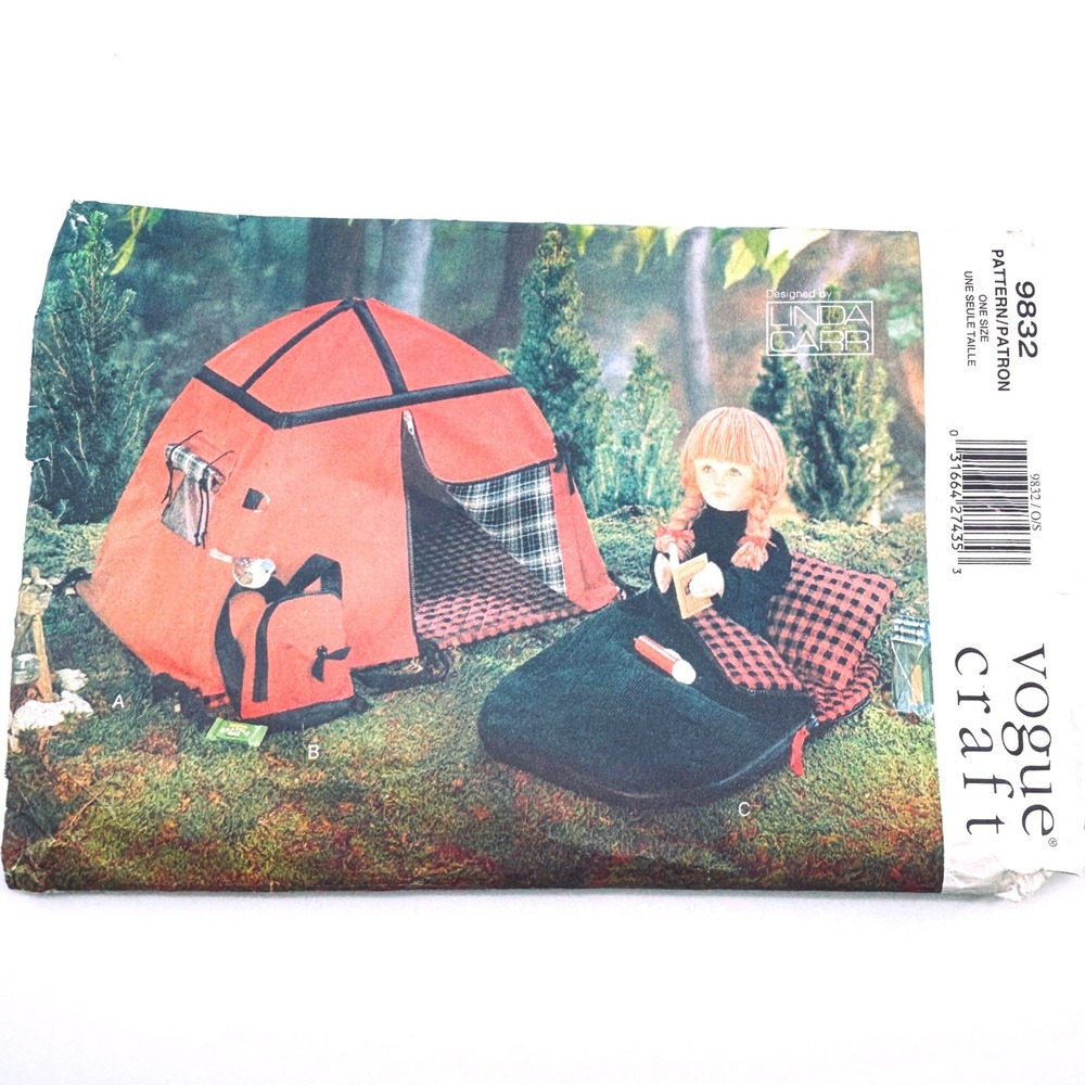 Vogue 9832 Camping Gear 18" Doll Tent Sleeping Bag Backpack Linda Carr